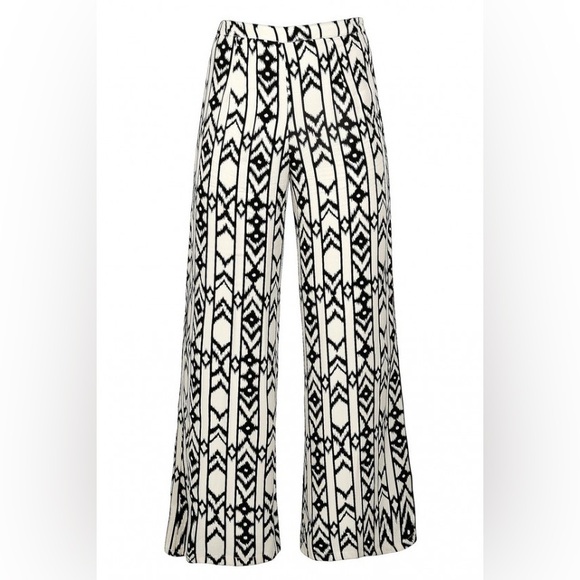 Philosophy Pants - PHILOSOPHY Geometric Print Black and White Wide Leg Palazzo Pants Size 8